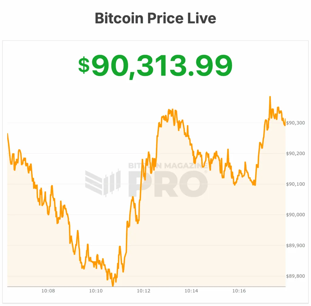 El precio de Bitcoin cae un 6% en dos días, ahora por debajo de $90,000