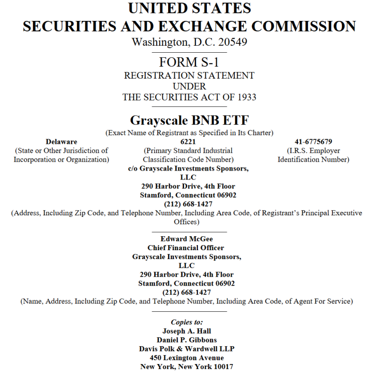 Grayscale Solicita ETF de BNB al SEC