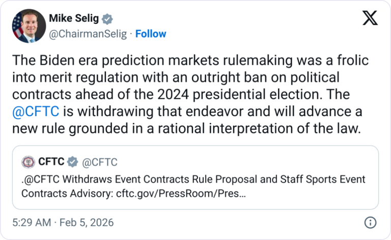 CFTC Retira Propuesta que Prohíbe Mercados de Predicción Deportiva