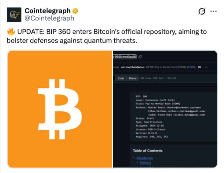 La Inacción de los Desarrolladores de Bitcoin sobre Cuántico Frustrará a las Instituciones: VC