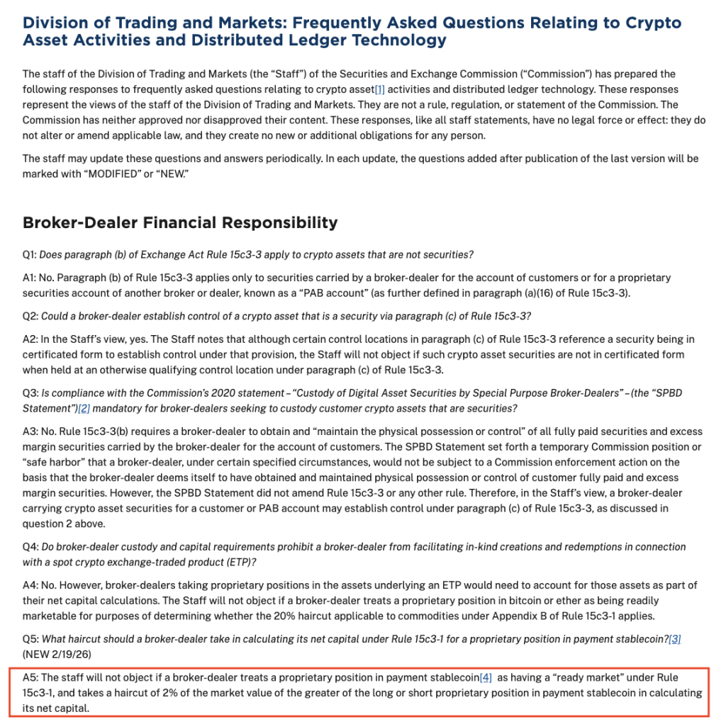 La SEC Aclara: Las Stablecoins Cuentan para el Capital Neto de los Corredores