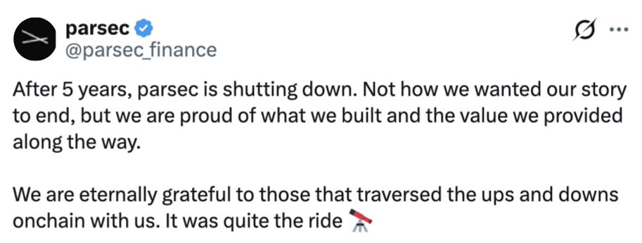 Parsec Cierra por Volatilidad en el Mercado Cripto