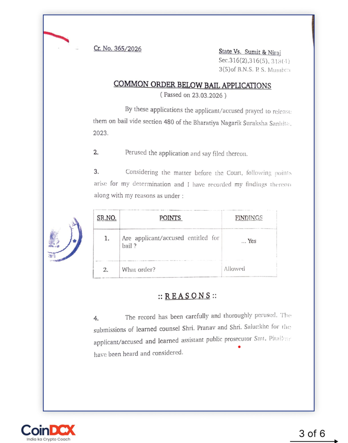 Corte India Declara 'Sin Caso' Contra Fundadores de CoinDCX