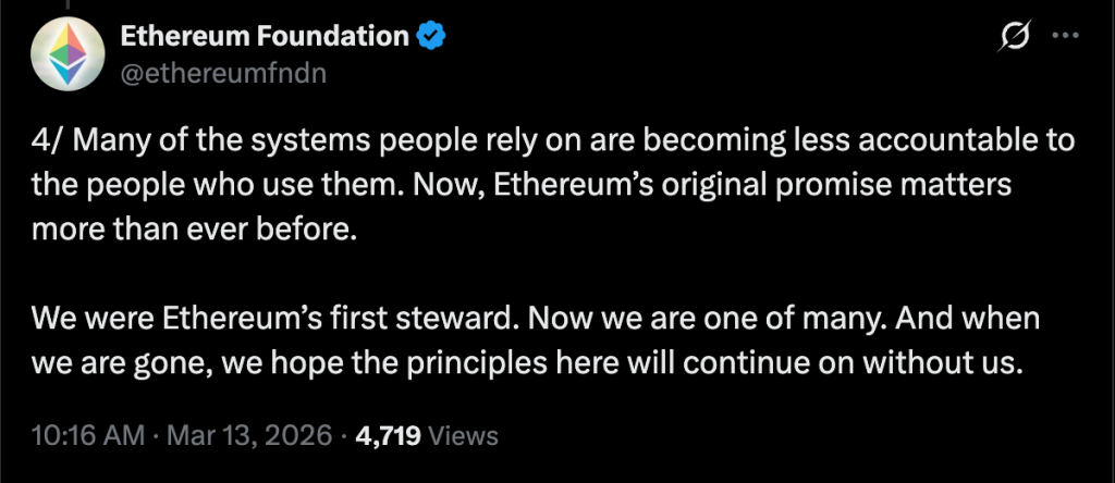 Fundación Ethereum Define Ética y Responsabilidades en Nuevo Mandato