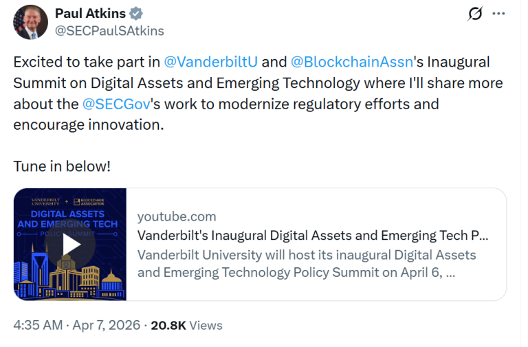 El presidente de la SEC: Propuesta de regulación de criptoactivos en revisión por OIRA