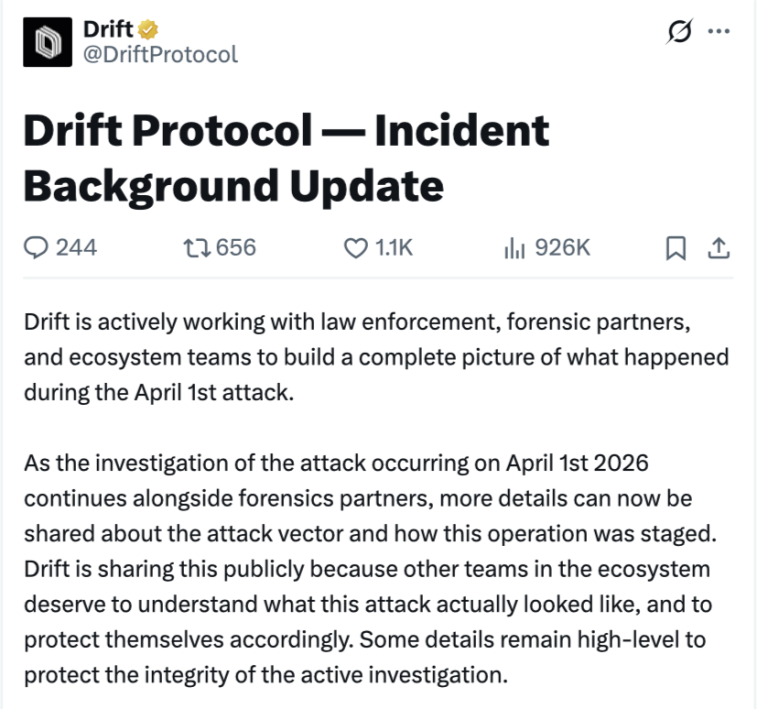 Explotación de Drift Protocol: 'Meses de Preparación Deliberada'