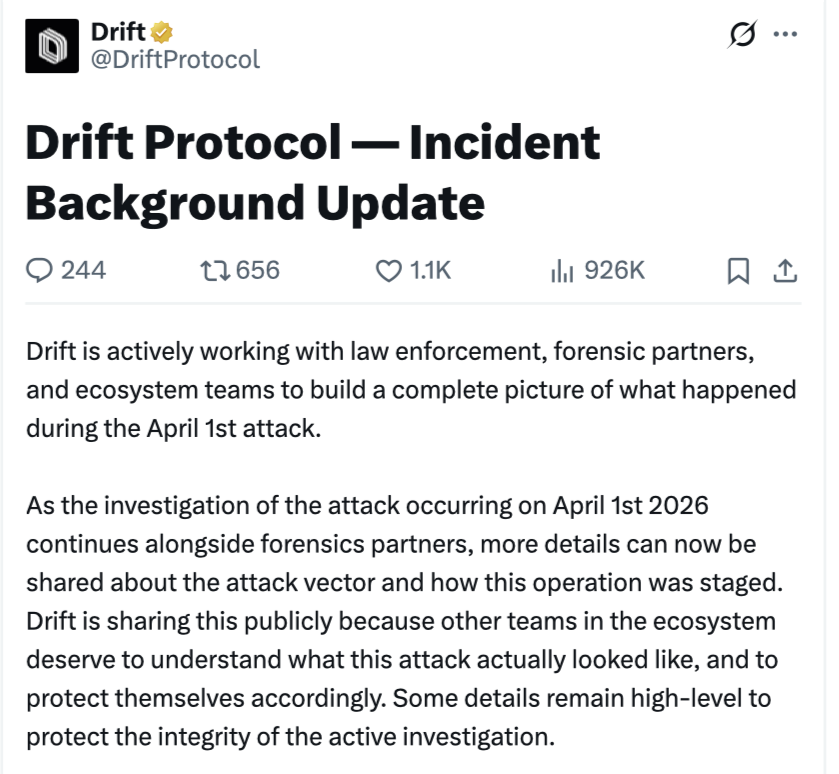 Explotación de Drift Protocol: 'Meses de Preparación Deliberada'