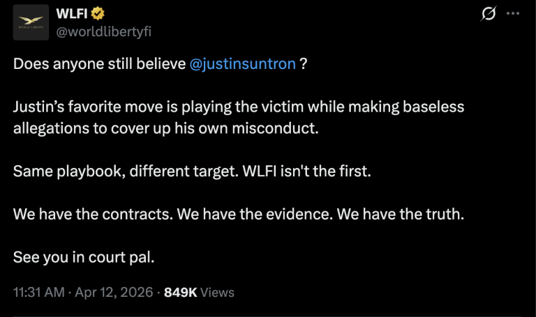 Justin Sun Critica a WLFI por Bloqueo de Tokens y Recibe Amenaza Legal