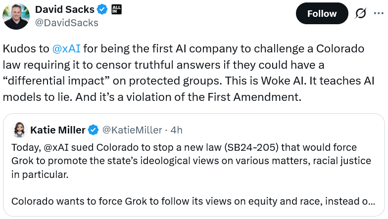 xAI de Musk demanda a Colorado por ley de IA